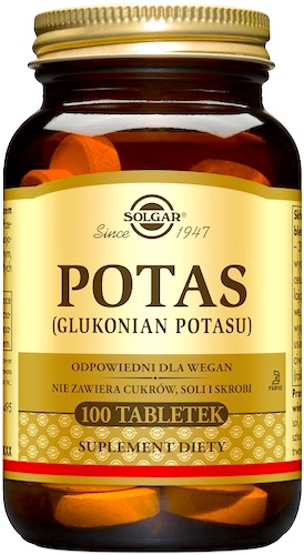 SOLGAR Potas Glukonian 396mg 100tab vege - suplement diety Ciśnienie, Nerwy, Mięśnie