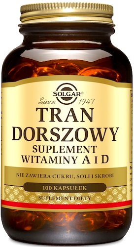 SOLGAR Tran Dorszowy Norweski Witaminy A + D 100kaps - suplement diety