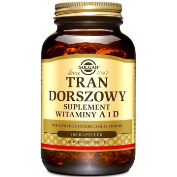 SOLGAR Tran Dorszowy Norweski Witaminy A + D 100kaps - suplement diety