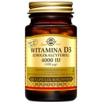 SOLGAR Witamina D3 4000IU (100mcg) 60kaps vege - suplement diety Kości, Zęby, Odporność