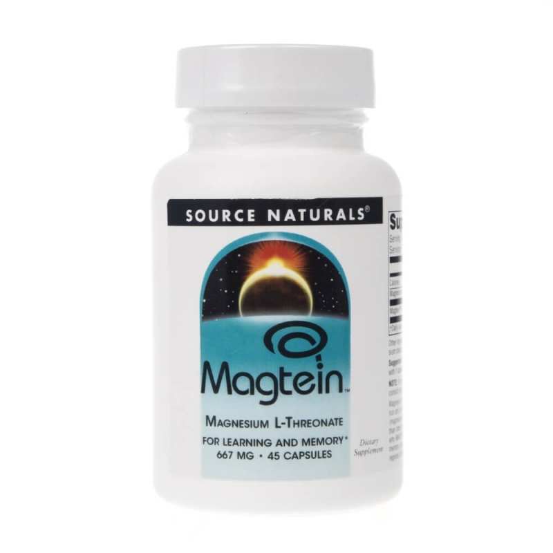 Source Naturals Magtein (L-treonian magnezu) 667mg 45kaps - suplement diety