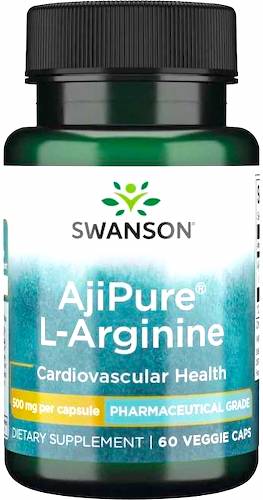 Swanson AjiPure L-Arginina 500mg 60kaps vege - suplement diety Cholesterol