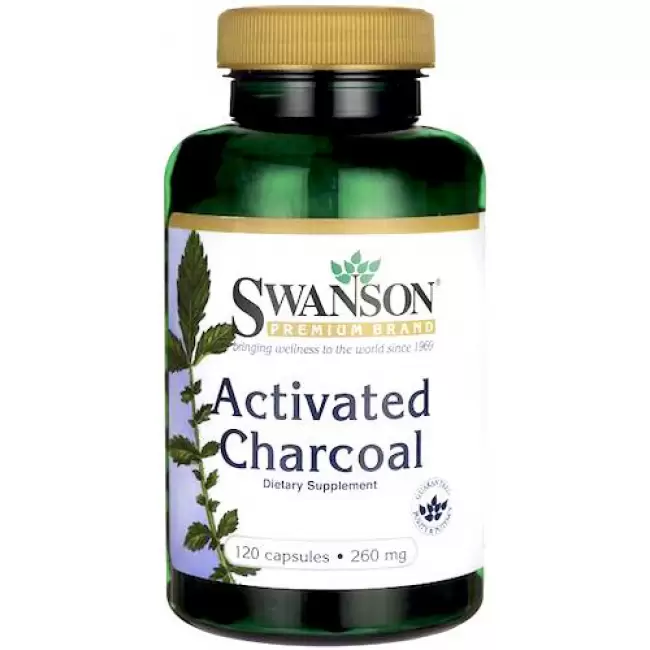 Swanson Aktywny Węgiel Drzewny (Activated Charcoal) 260mg 120kaps - suplement diety