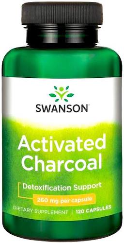 Swanson Aktywny Węgiel Drzewny (Activated Charcoal) 260mg 120kaps - suplement diety