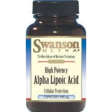 Swanson ALA kwas alfa liponowy 600mg 60kaps - suplement diety Antystarzeniowy