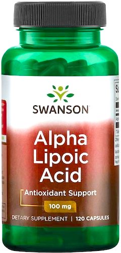 Swanson ALA kwas alfa liponowy 100mg 120kaps - suplement diety
