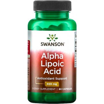 Swanson ALA kwas alfa liponowy 600mg 60kaps - suplement diety