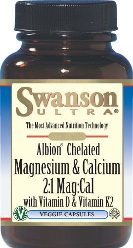 Swanson Albion Chelat wapnia i magnezu z witaminą D3&K2 90kaps - suplement diety