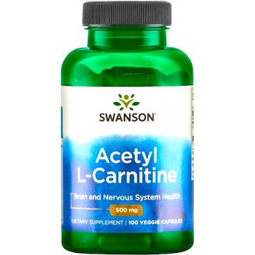Swanson ALC Acetyl L-karnityny 500mg 100kaps Acetylokarnityna - suplement diety