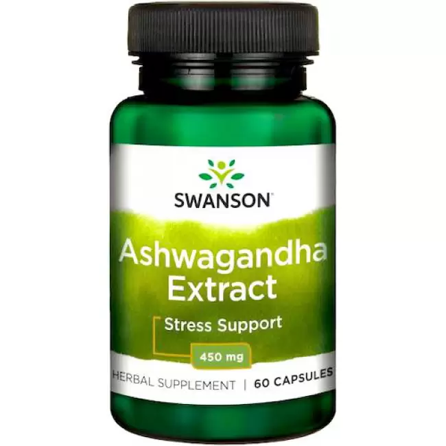 Swanson Ashwagandha Extract 450mg 60kaps Żeń-Szeń Indyjski - suplement diety Pamięć