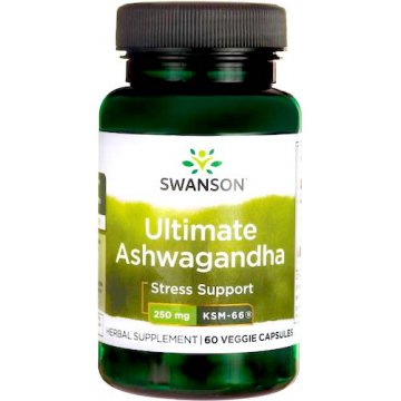 Swanson Ashwagandha KSM-66 250mg 60kaps (żeń-szeń indyjski) - suplement diety