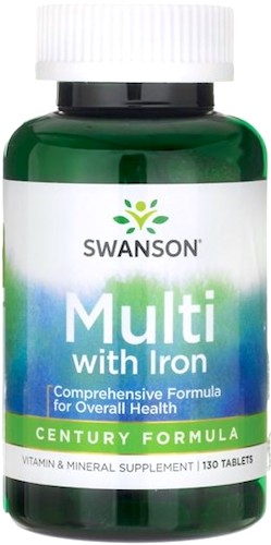 Swanson Century Formula z żelazem 130tabs Witaminy i Minerały (Mutiwitamina) - suplement diety