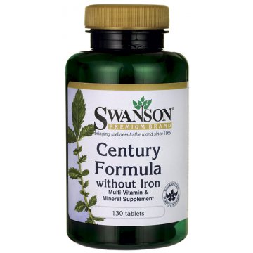Swanson Century Formula bez żelaza 130tabs Witaminy i Minerały (Multiwitamina) - suplement diety
