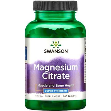 Swanson Cytrynian Magnezu 240tab - suplement diety Mięśnie Skurcze