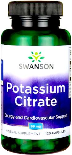 Swanson Cytrynian potasu 99mg 120kaps - suplement diety