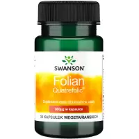 Swanson Folian Quatrefolic Folate 800mcg 30kaps vege - suplement diety Kwas Foliowy dla kobiet w ciąży