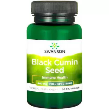 Swanson FS Black Cumin Seed Nasiona Czarnego Kminu 400mg 60kaps Czarnuszka - suplement diety