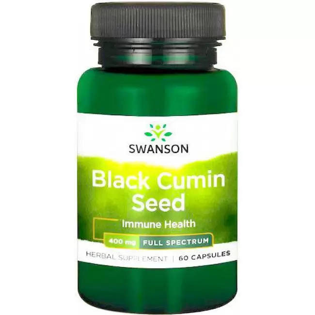 Swanson FS Black Cumin Seed Nasiona Czarnego Kminu 400mg 60kaps Czarnuszka - suplement diety