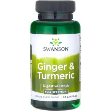 Swanson FS Ginger Turmeric forte ekstrakt 60kaps Imbir+Kurkuma - suplement diety