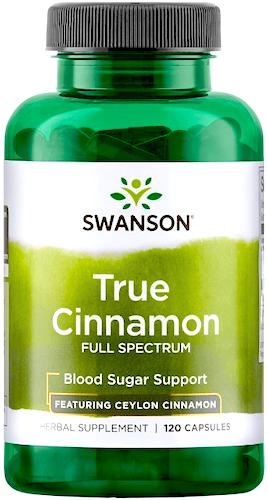 Swanson FS True Cinnamon 300mg 120kaps Cynamon Cejloński kora - suplement diety