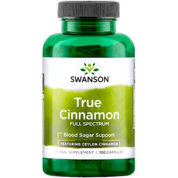 Swanson FS True Cinnamon 300mg 120kaps Cynamon Cejloński kora - suplement diety