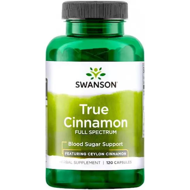 Swanson FS True Cinnamon 300mg 120kaps Cynamon Cejloński kora - suplement diety