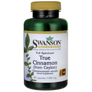 Swanson FS True Cynamon Cynamon Cejloński 600mg 90kaps - suplement diety