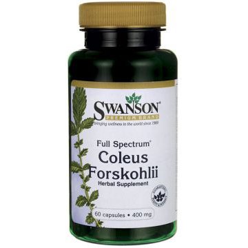 Swanson Full Spectrum Coleus Forskohlii 400mg 60kaps Pokrzywa Indyjska Forskolina - suplement diety