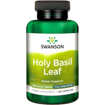 Swanson Full Spectrum Holy Basil 400mg 120kaps Bazylia Liść - suplement diety