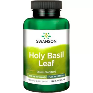Swanson Full Spectrum Holy Basil 400mg 120kaps Bazylia Liść - suplement diety