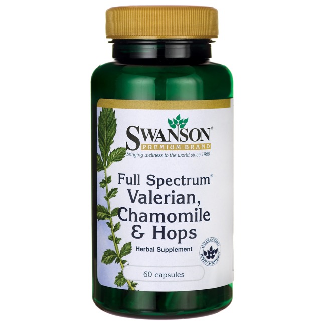 Swanson Full Spectrum Waleriana Rumianek Chmiel 60kaps - suplement diety