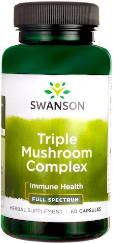 Swanson Full Spectrum Triple Mushroom Kompleks Maitake Reishi Shiitake 60 kaps Grzybki - suplement diety