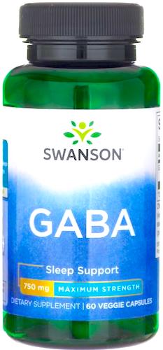 Swanson GABA forte 750mg 60kaps Kwas Gamma Aminomasłowy - suplement diety