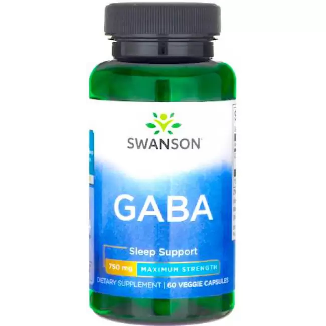 Swanson GABA forte 750mg 60kaps Kwas Gamma Aminomasłowy - suplement diety