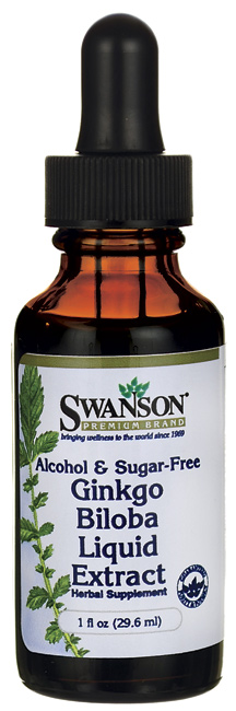 Swanson Ginkgo Biloba liquid Extract 29,6ml Miłorząb - suplement diety