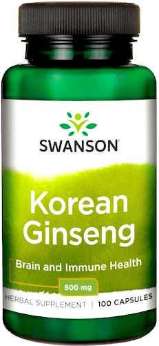 Swanson Ginseng Panax Korean 500mg 100kaps Żeń-szeń koreański - suplement diety