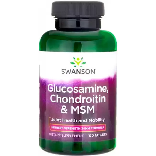 Swanson Glukozamina, Chondroityna & MSM 250mg 120tabs - suplement diety