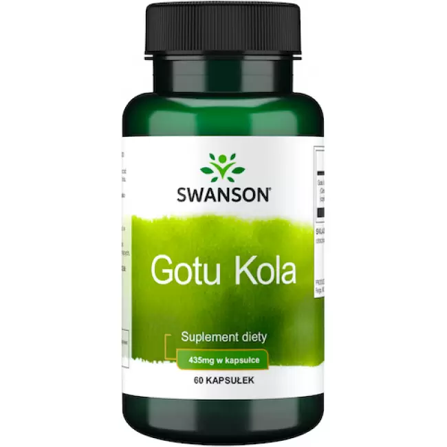 Swanson Gotu Kola 435mg 60kaps Wąkrotka azjatycka - suplement diety Pamięć Koncentracja Stres