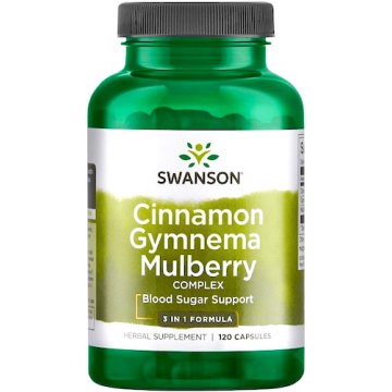 Swanson Kompleks Cynamonu, Gymnemy i Morwy 750mg 120kaps - suplement diety
