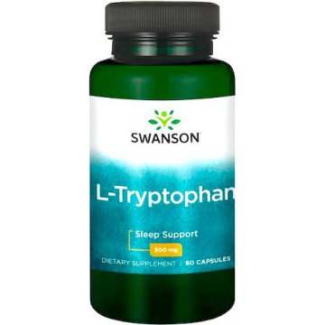 Swanson L-Tryptophan 500mg 60kaps L-Tryptofan - suplement diety Depresja Sen
