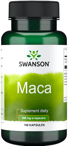 Swanson Maca 500mg 100kaps - suplement diety Libido Menopauza Energia