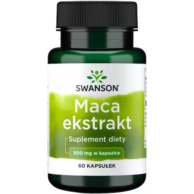 Swanson Maca ekstrakt 500mg 60kaps - suplement diety Libido Menopauza Energia