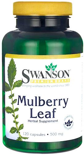 Swanson Mulberry Leaf 500mg 120kaps Liść Morwy - suplement diety