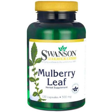 Swanson Mulberry Leaf 500mg 120kaps Liść Morwy - suplement diety