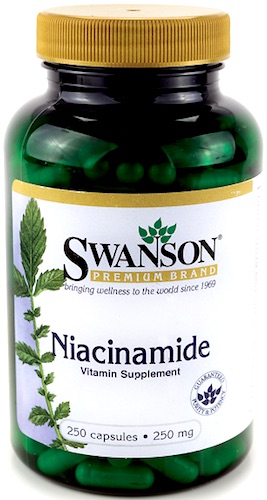 Swanson Niacinamide 250mg 250kaps Niacyna Amid Kwas Nikotynowy - suplement diety