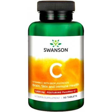 Swanson PureWay Witamina C 1000mg 90tabs (kwas askorbinowy) - suplement diety