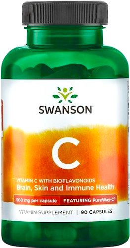 Swanson PureWay Witamina C 500mg 90tabs (kwas askorbinowy) - suplement diety