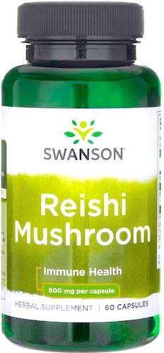 Swanson Reishi Mushroom 600mg 60kaps - suplement diety