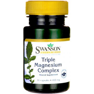 Swanson Triple Magnesium Complex 400mg 30kaps Magnez Trzy Formy- suplement diety