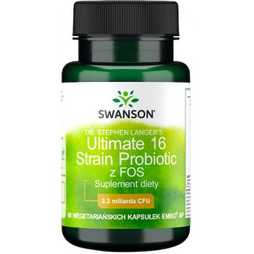 Swanson Ultimate 16 szczepów Probiotyk FOS 60kaps - suplement diety Minerały